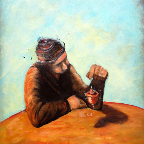 1 Tourné. 60x80 cm. 2021. Technique mixte sur toile. 180 RECADRE ET RETOUCHE